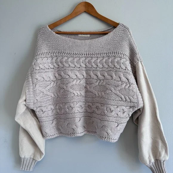 VICI Womens NWOT Chandy Cotton Blend Cable Knit Sweater MEDIUM Relaxed F… - Picture 13 of 13